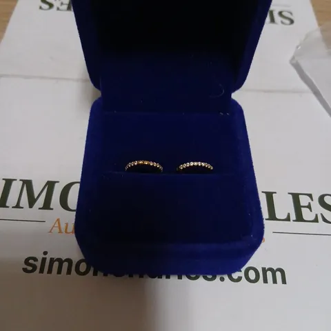 DIAMONIQUE PAIR OF GOLD-TONE PAVÉ EARRINGS