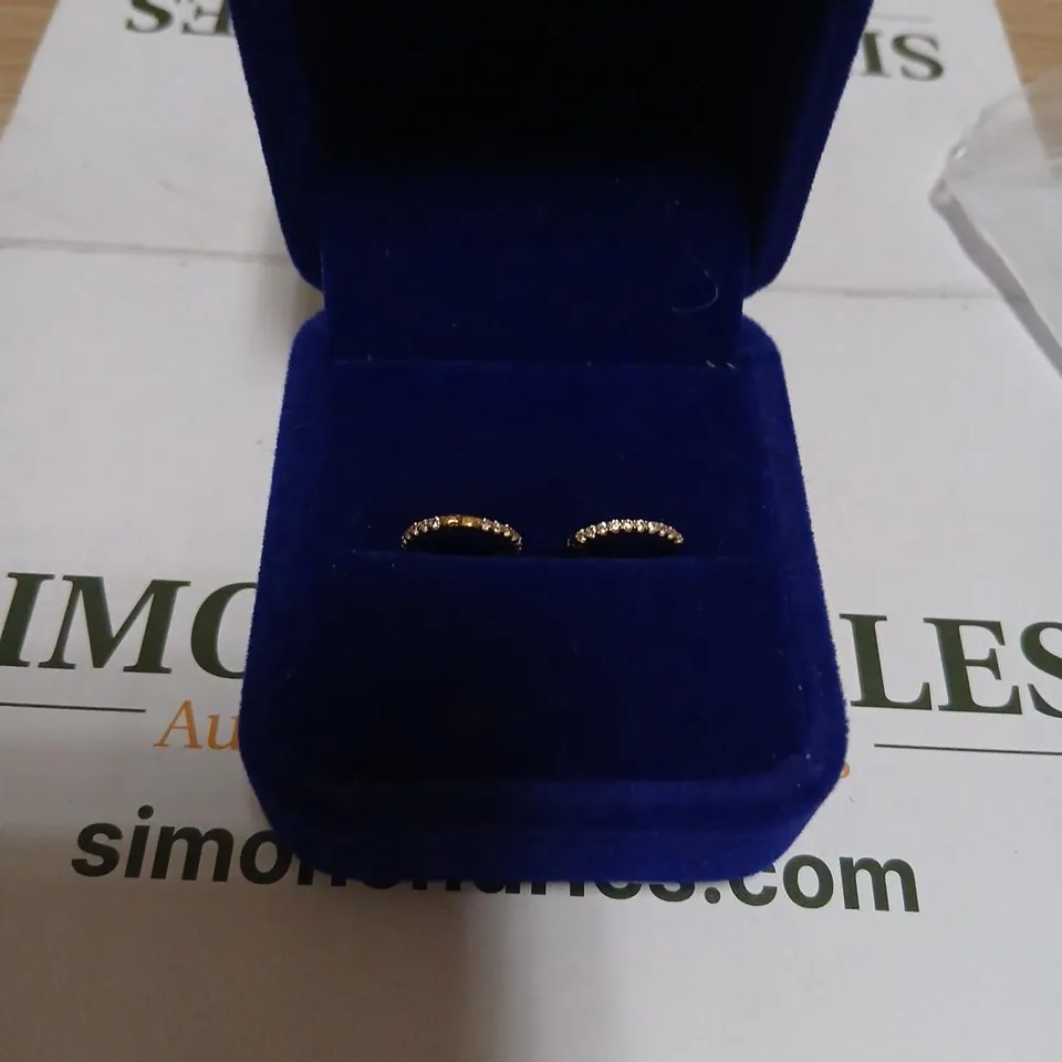 DIAMONIQUE PAIR OF GOLD-TONE PAVÉ EARRINGS