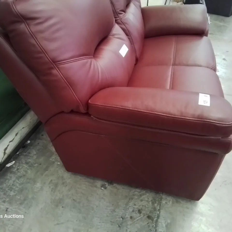 QUALITY BRITISH DESIGNER & MANUFACTURED G PLAN SEATTLE TWO SEATER SOFA CAPRI CLARET LEATHER 