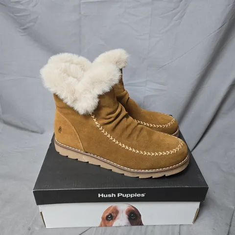 BOXED HUSH PUPPIES MOIRA TAN WOMENS SHOES - UK 7