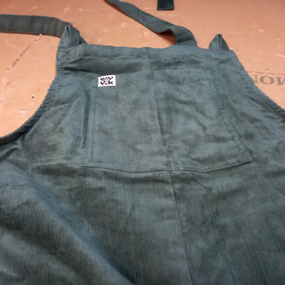 LUCY YAK ORGINAL ORGANIC CORDUROY DUNGAREE POSY GREEN - UK 12R