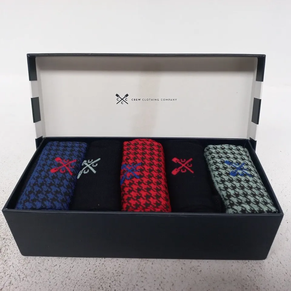 CREW CLOTHING COMPANY 5-PACK BAMBOO SOCK BOX IN VARIOUS COLOURS - ONE SIZE
