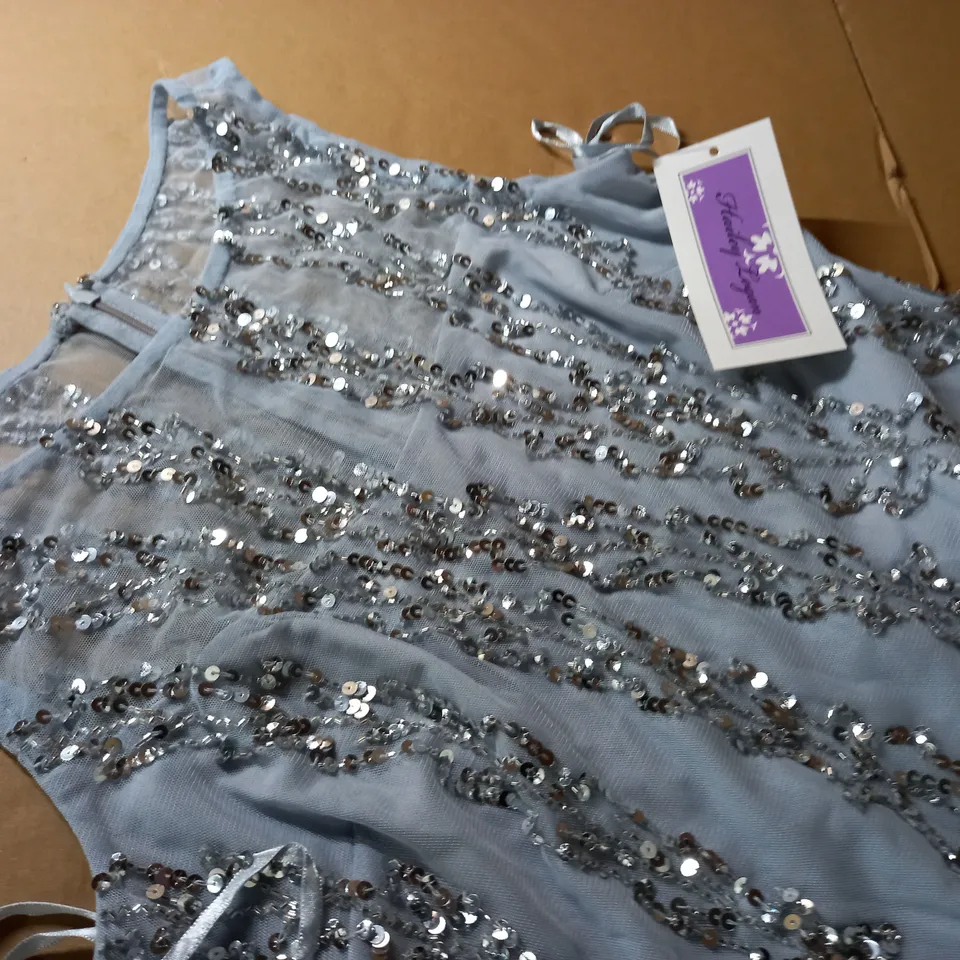 HAILEY LOGAN SLEEVELESS BEADED DRESS - 14