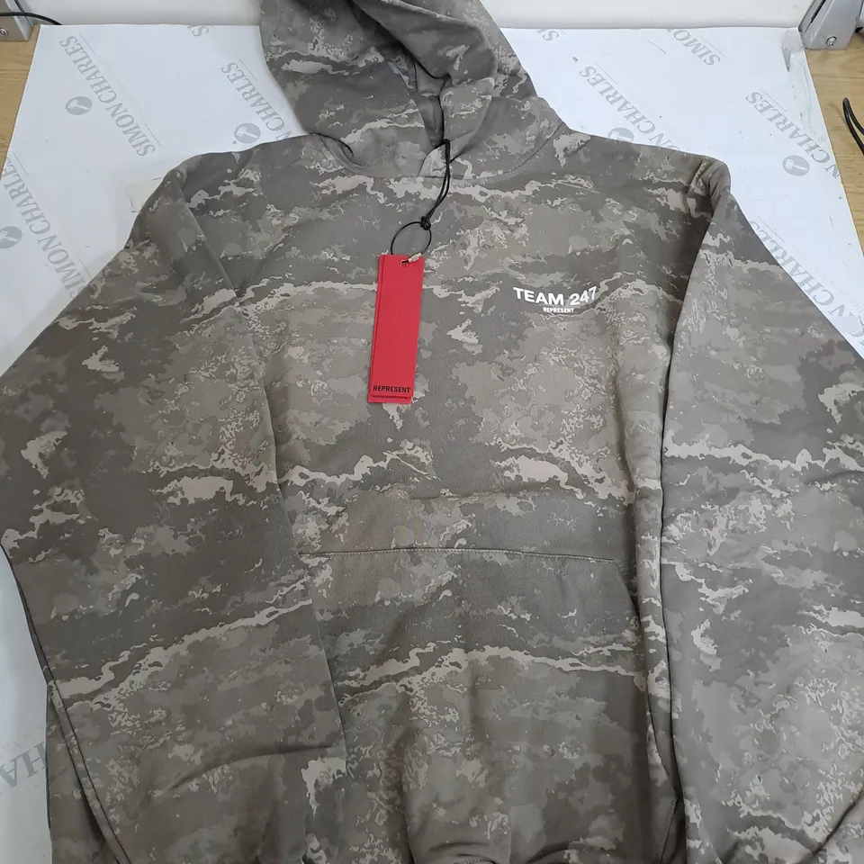 REPRESENT CAMO TEAM 24/7 HOODIE - SMALL