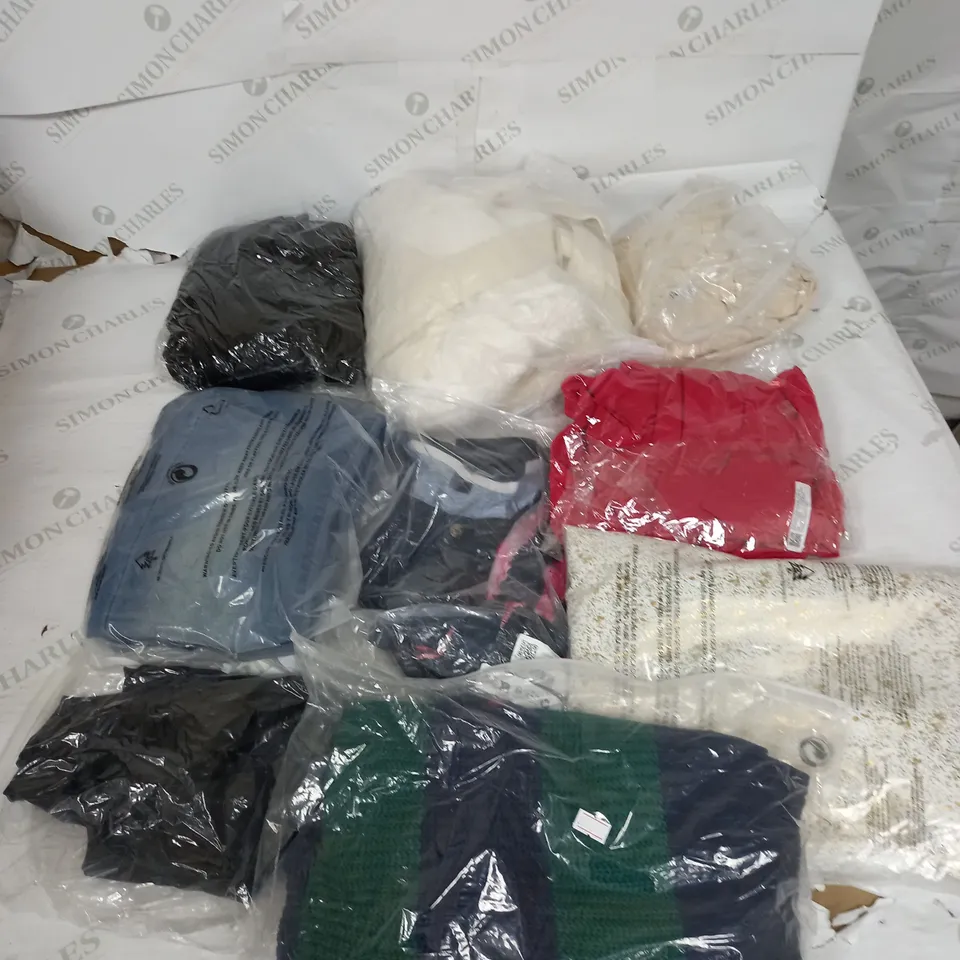 BOX OF APPROXIMATELY 18 ASSORTED ITEMS TO INCLUDE - DRESSES , JUMPERS , AND  T-SHIRTS ETC