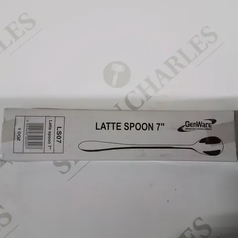 BOX CONTAINING 18 BOXES OF 12 LATTE SPOONS