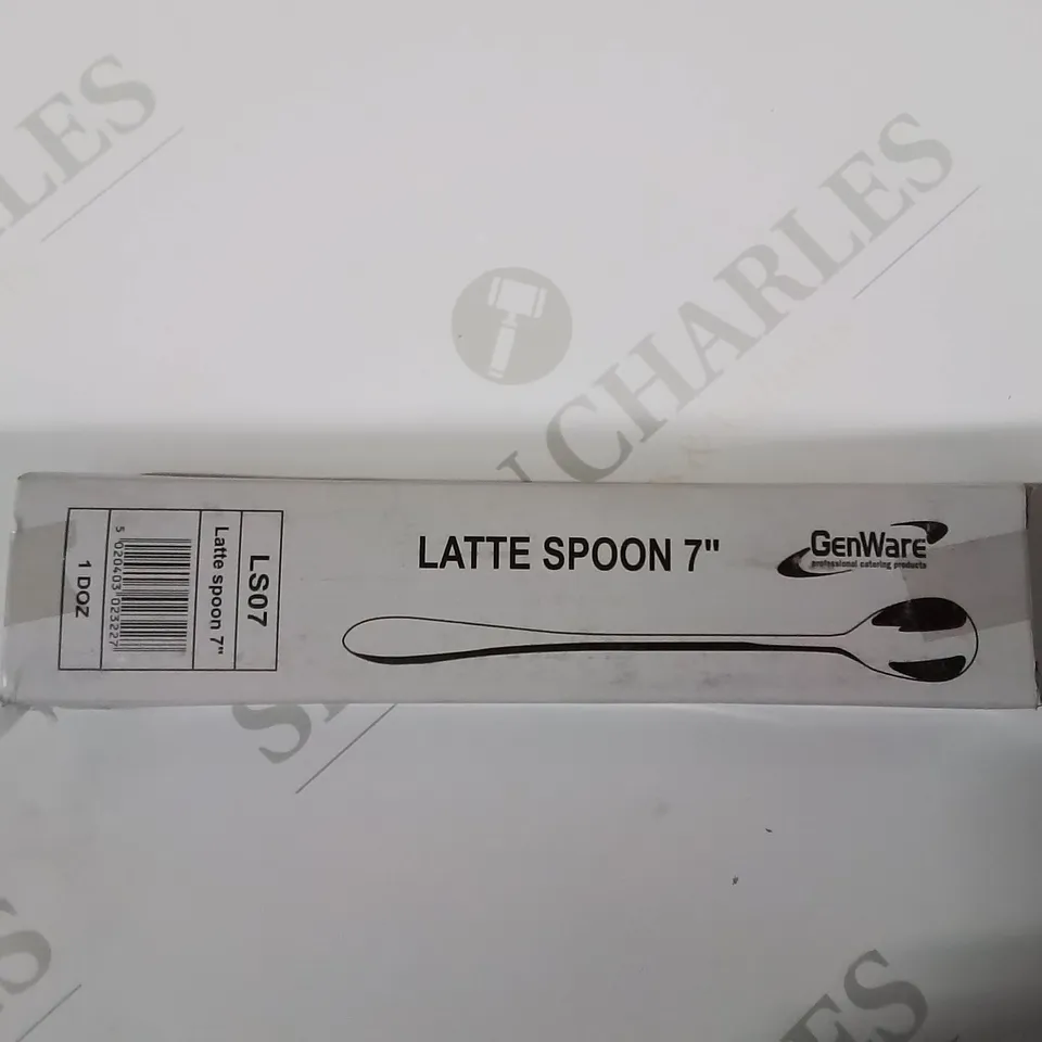 BOX CONTAINING 18 BOXES OF 12 LATTE SPOONS