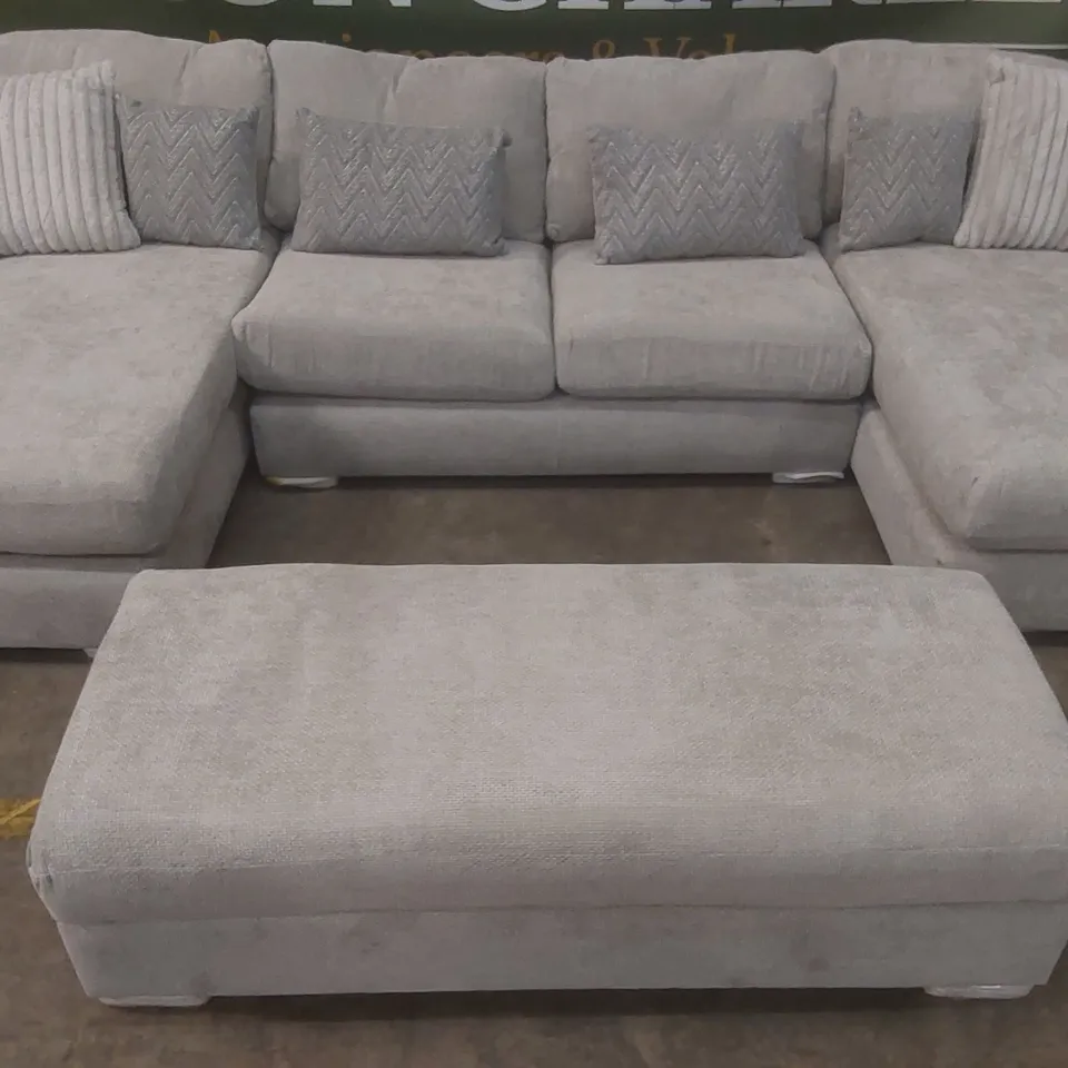 QUALITY DESIGNER BROADGATE LARGE U-SHAPE MODULAR SOFA WITH FOOTSTOOL