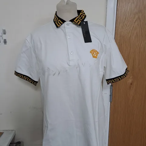WHITE VERSACE POLO T-SHIRT SIZE XL 