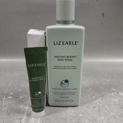 LIZ EARLE INSTANT BOOST SKIN TONIC 200ML AND SUPERSKIN SUPERLIP BALM 15ML