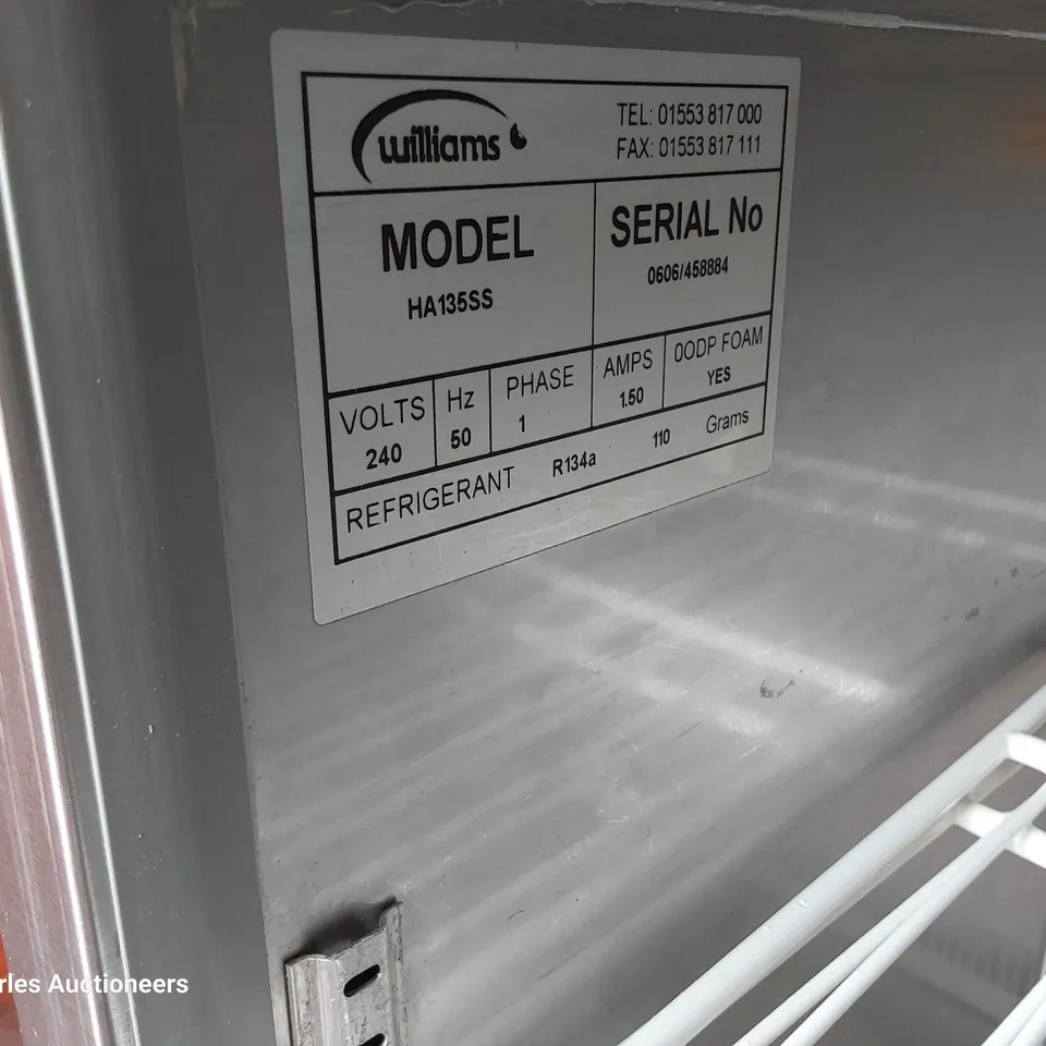 WILLIAMS UNDERCOUNTER FRIDGE HA135SS