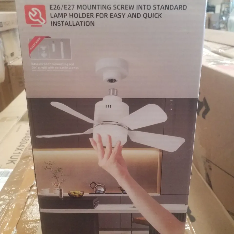 BOXED SOCKET FAN LIGHT 2-IN-1 LED LIGHT & FAN