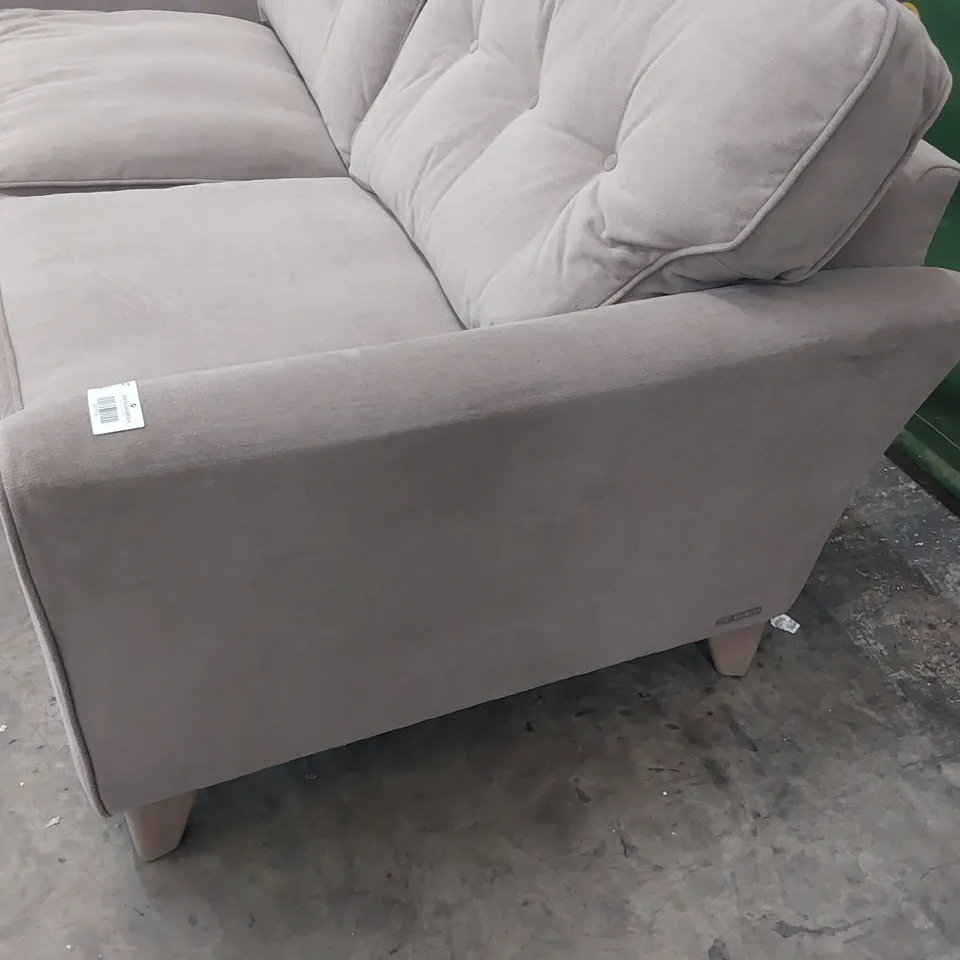 QUALITY BRITISH MADE LOUNGE Co MELODY THREE SEATER SOFA PLUM PLUSH FABRIC