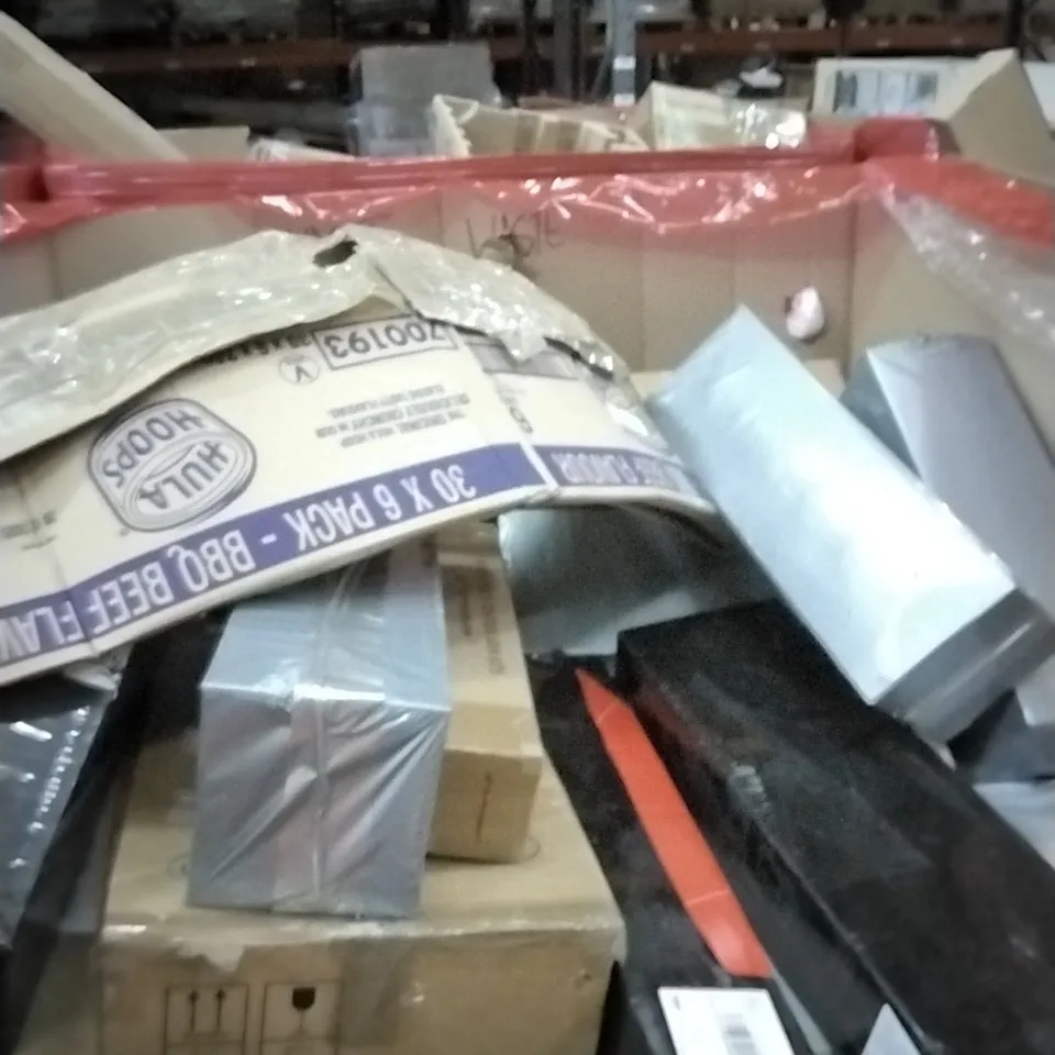 PALLET OF HOUSEHOLD ITEMS TO INCLUDE 24 INCH MONITOR, COOLING FAN ASSEMBLY, TOY DOLL,CHASSIS PARTS CONTROL ARM KITS AND OTHER ASSORTED ITEMS ...