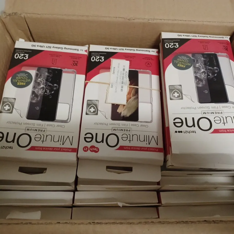 BOX OF APPROX 40 MINUTE ONE PHONE CASE AND SCREEN PROTECTORS FOR SAMSUNG GALAXY S21 ULTRA 5G