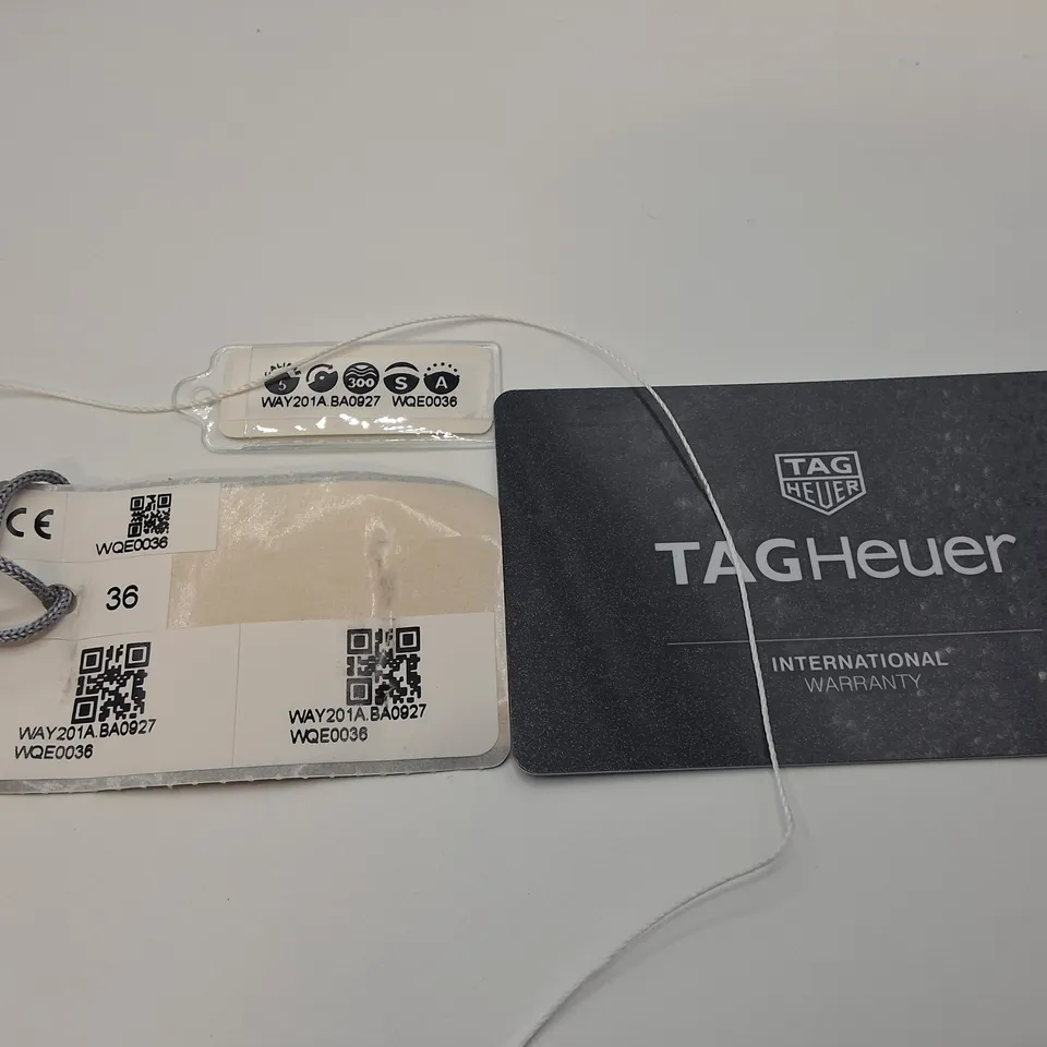 BOXED TAG HEUER AQUARACE CALIBRE AUTOMATIC BLACK DIAL WATCH