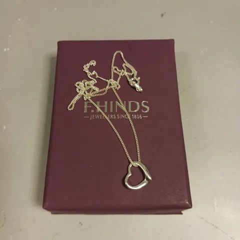 F.HINDS HEART DROP PENDANT NECKLACE