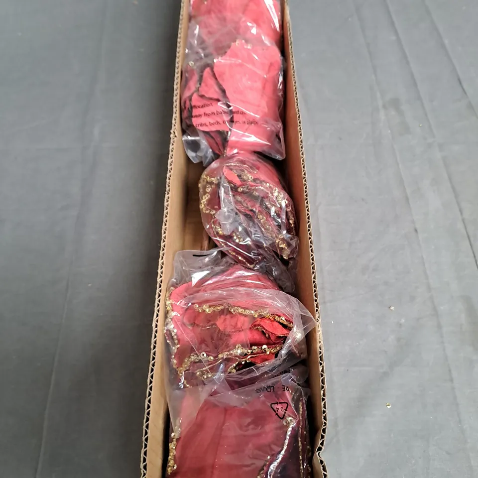 HOME REFLECTIONS SET OF 6 GLITTER ROSE STEMS