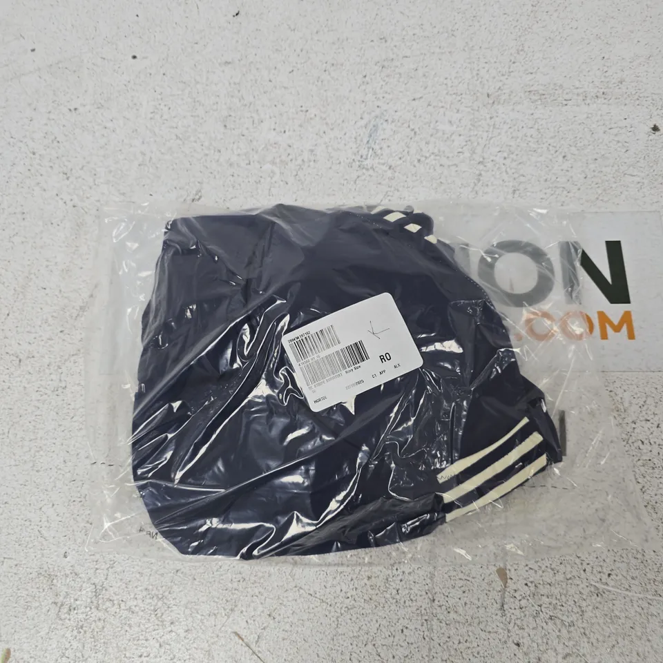 BAGGED RUTH LANGSFORD STRIPE SWIMSUIT NAVY SIZE 16