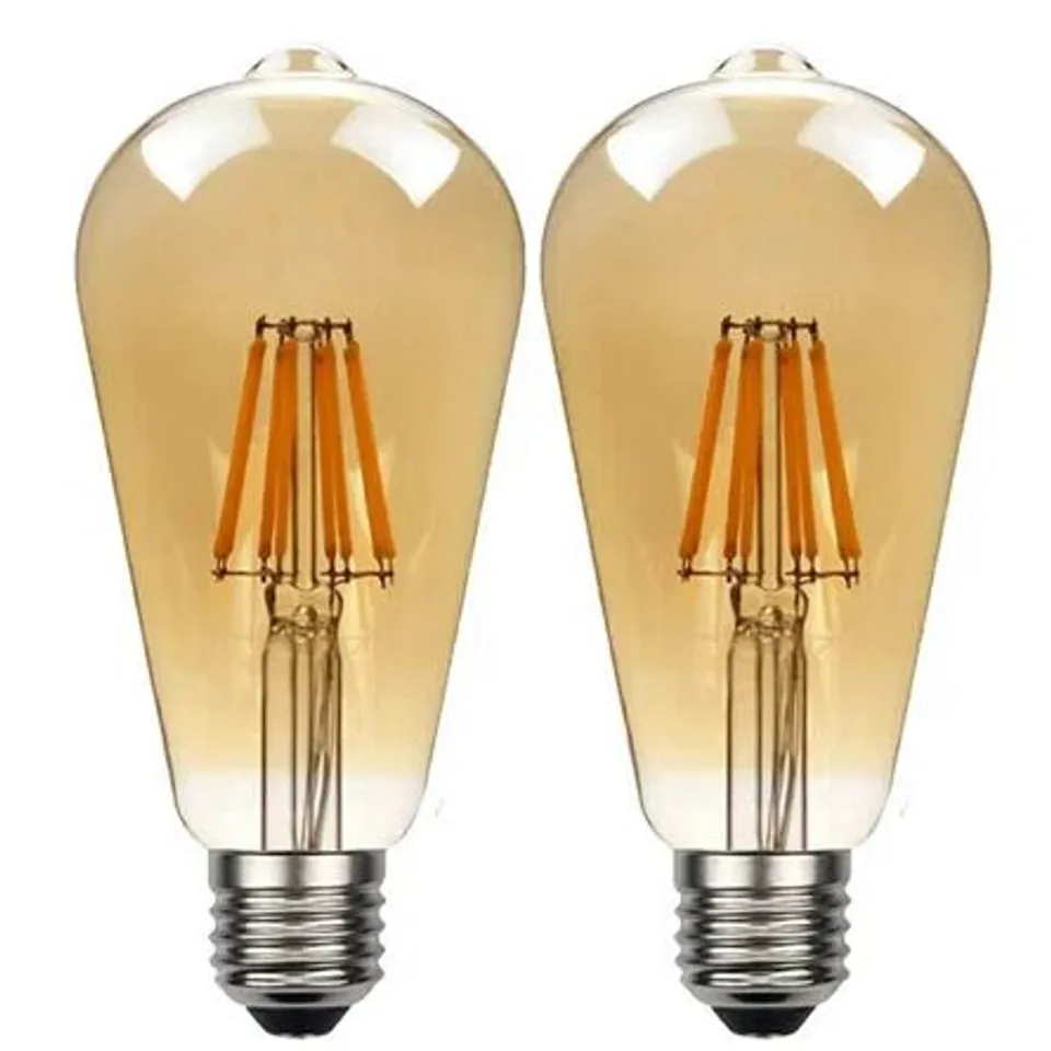 3 X BAGGED 8W E27 DIMMABLE LED VINTAGE EDISON LIGHTBULBS