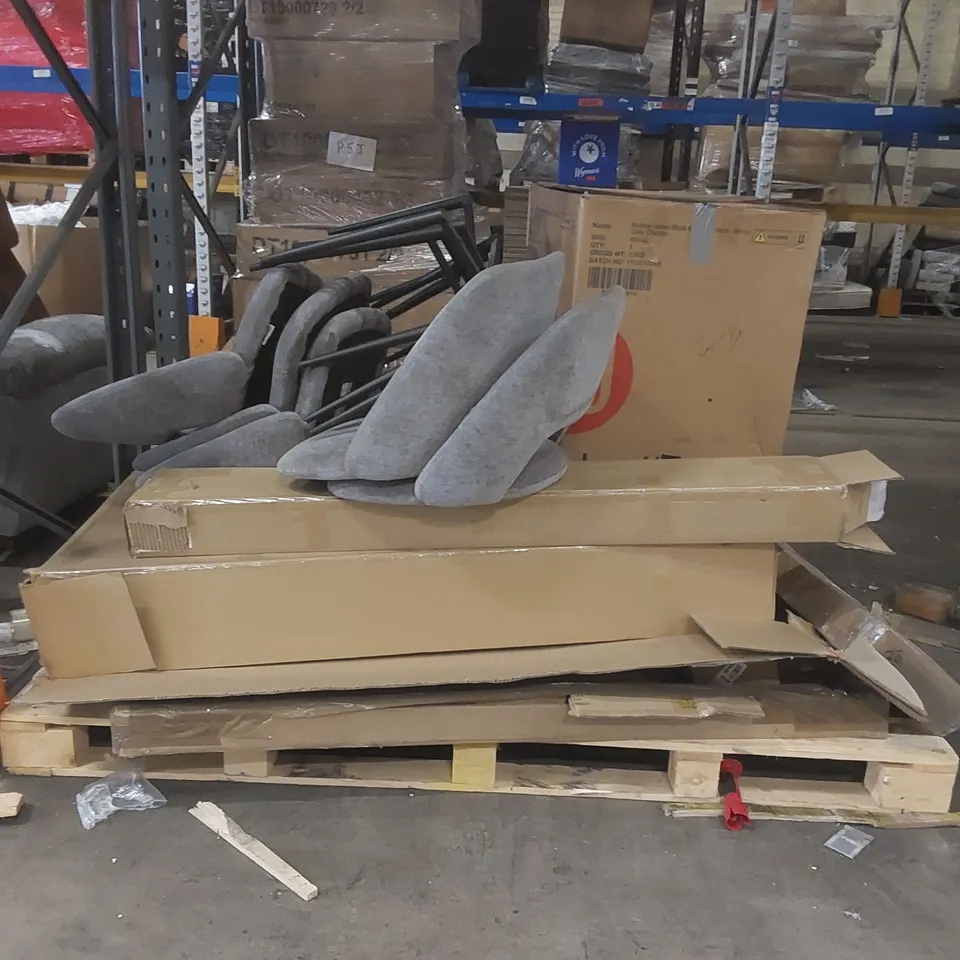 PALLET CONTAINING A LARGE QUANTITY OF ASSORTED FURNITURE PARTS ECT