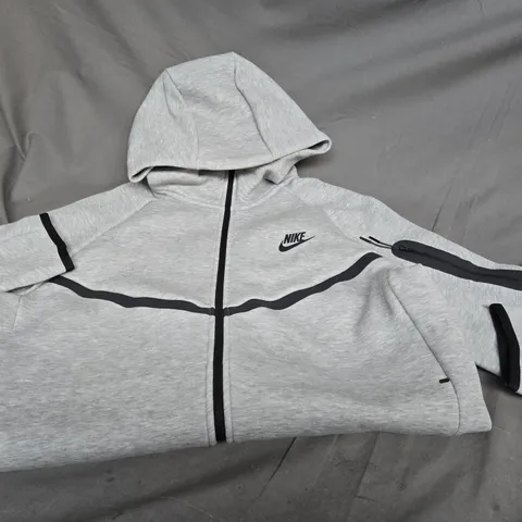 NIKE GREY TECH ZIP THROUGH HOODIE - MEDIUM