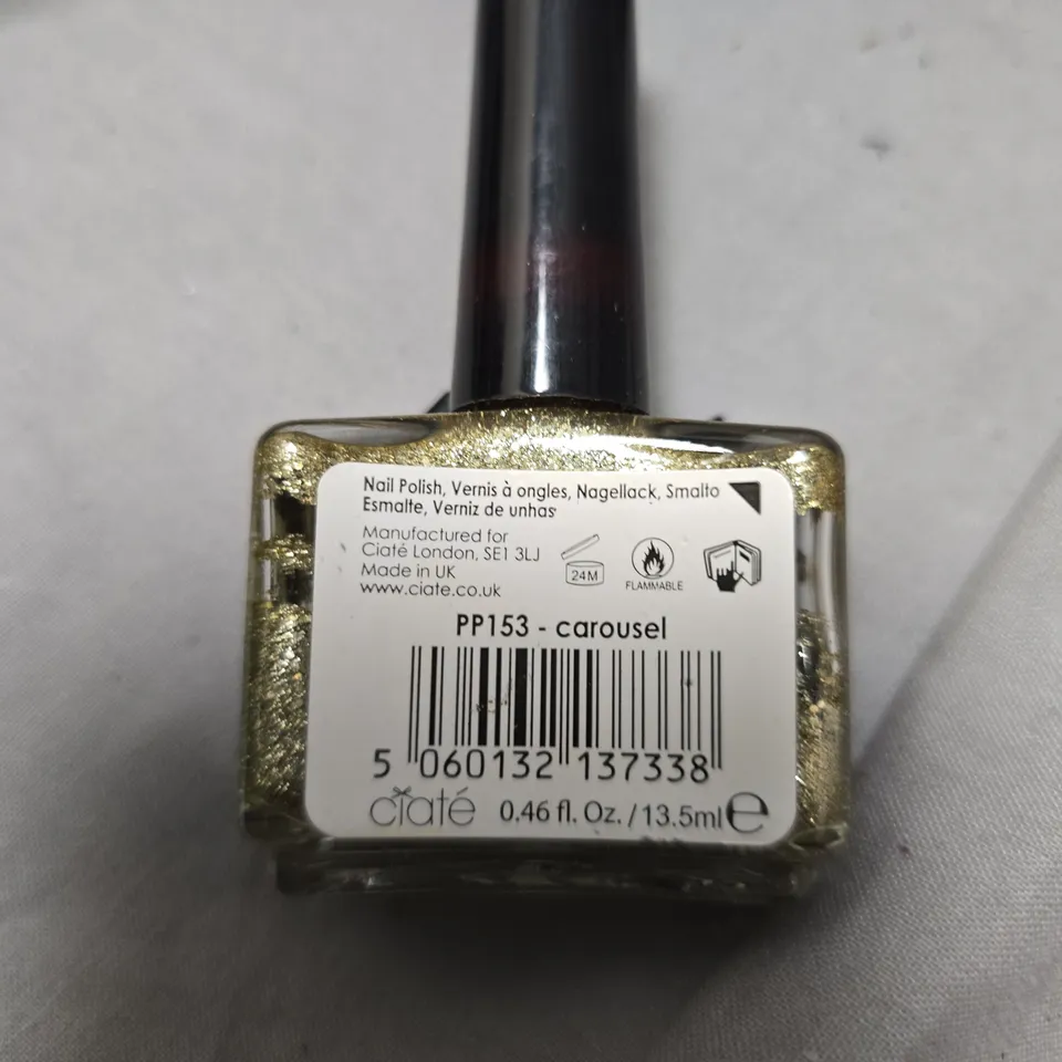 CIATÉ LONDON NAIL POLISH CAROUSEL (PP153) – GOLD GLITTER, 13.5 ML (SET OF 180)