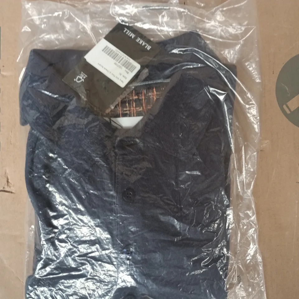 BAGGED BLAKE MILL KNIT POLO IN NAVY SIZE XL