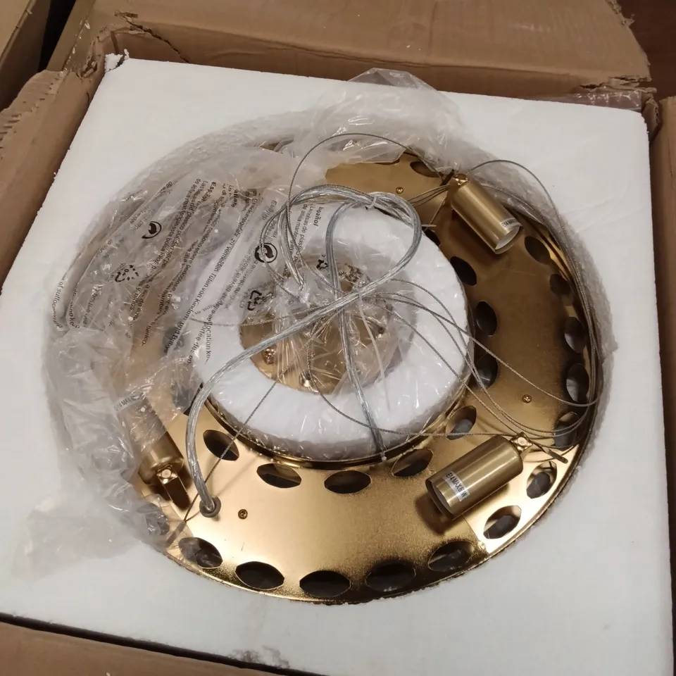 BOXED CHANDELIER, PENDANT LIGHT - GOLD (1 BOX)