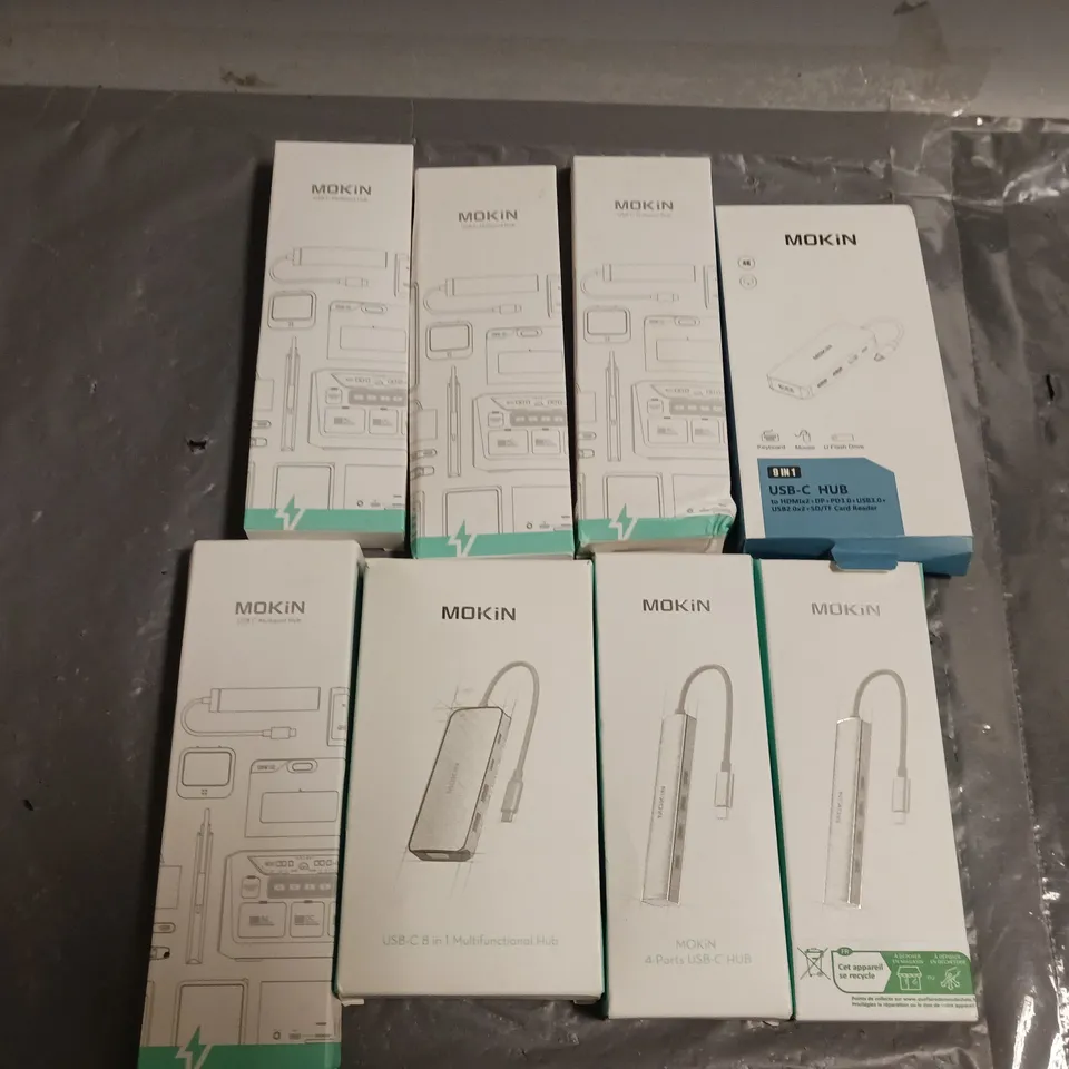 8 BOXED MOKIN USB-C HUBS