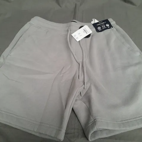 HOLLISTER FLEECE SHORTS 7 IN LIGHT GREY - SMALL