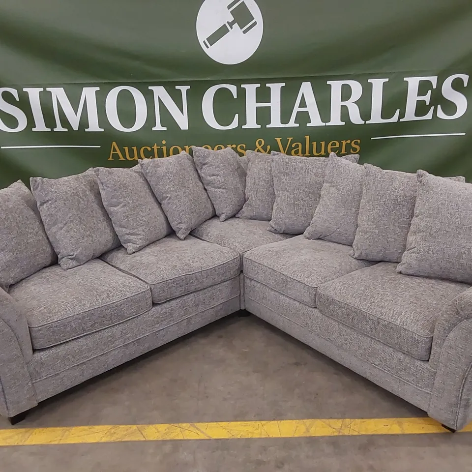 DURY CHUNKY WEAVE CORNER GROUP SOFA - GREY RRP £1349