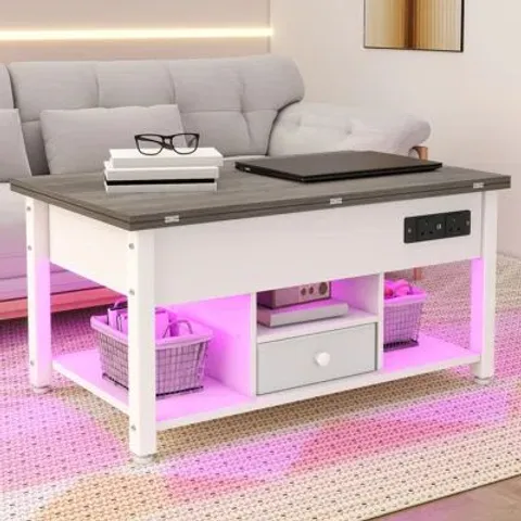 BOXED LIFT TOP EXTENDABLE COFFEE TABLE WITH STORAGE (1 BOX)