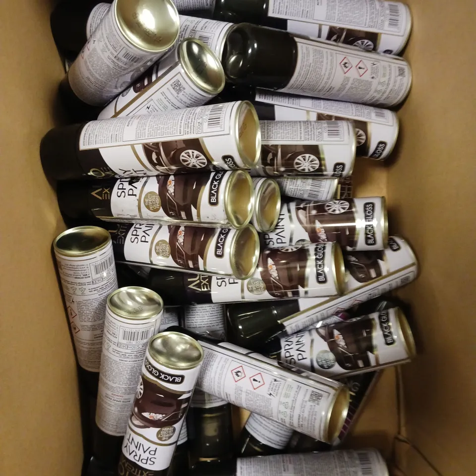 APPROXIMATELY 30 AUTO EXTREME AEROSOLS TO INCLUDE BLACK GLOSS SPRAY PAINT & FOAMING TYRE CLEANER - COLLECTION ONLY 