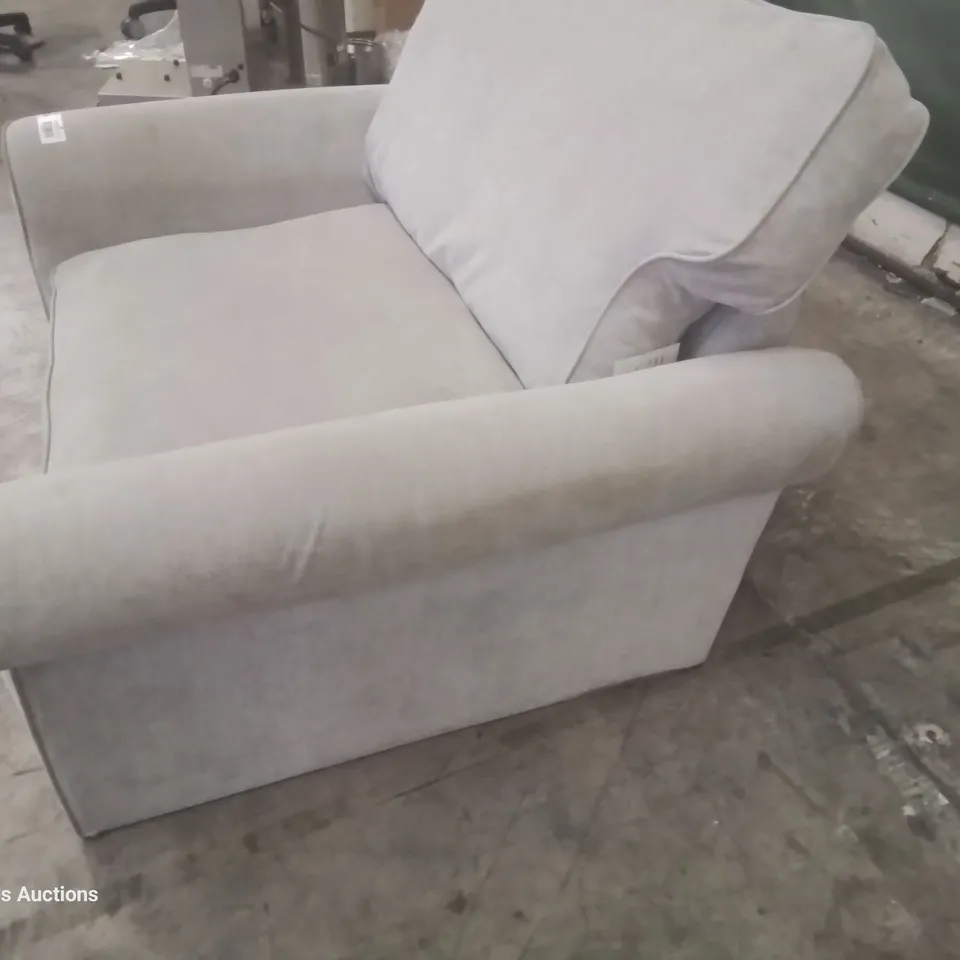 DESIGNER SNUGGLER CHAIR LIGHT GREY FABRIC