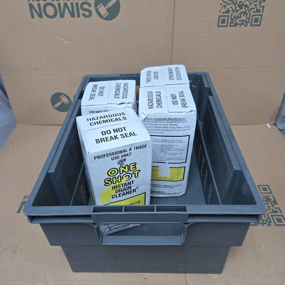 4 X ONE SHOT INSTANT DRAIN CLEANER 1000ML BOXED