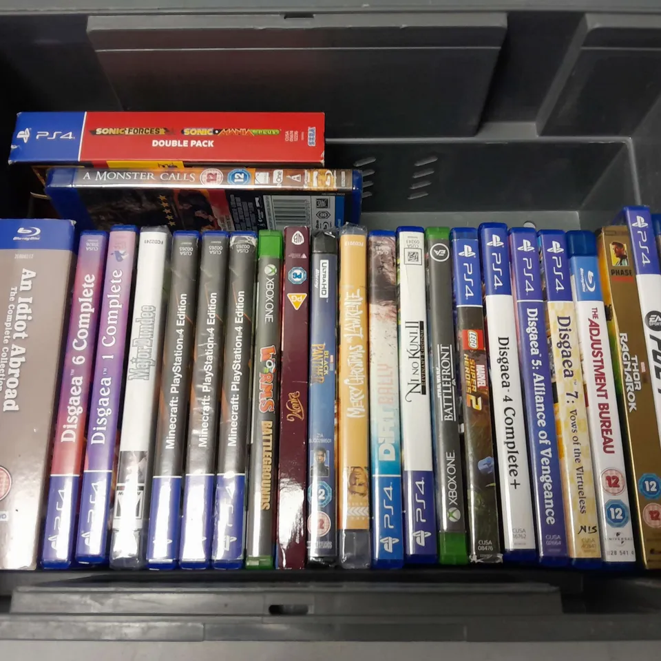 APPROXIMATELY 24 ASSORTED DVDS & GAMES, TO INCLUDE AN IDIOT ABROAD (1-3) (BLU-RAY), EA FC24 (PS4), X-MEN FIRST CLASS (BLU-RAY), ETC