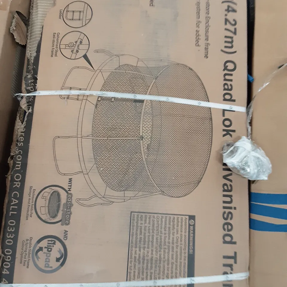 BOXED 14FT QUAD LOK GALVANISED TRAMPOLINE 
