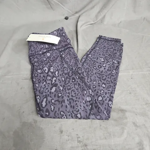 SWEATY BETTY 7/8 WORKOUT LEGGINGS IN BLACK LUXE LEOPARD PRINT SIZE S