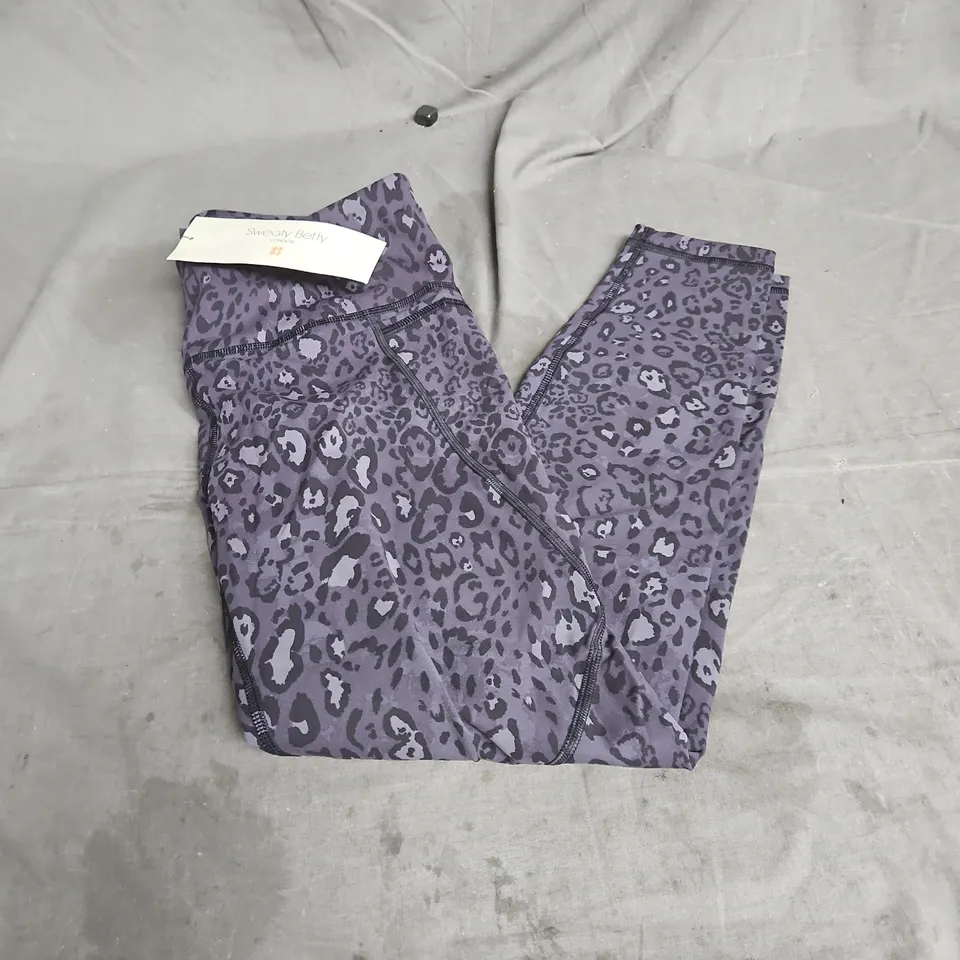 SWEATY BETTY 7/8 WORKOUT LEGGINGS IN BLACK LUXE LEOPARD PRINT SIZE S