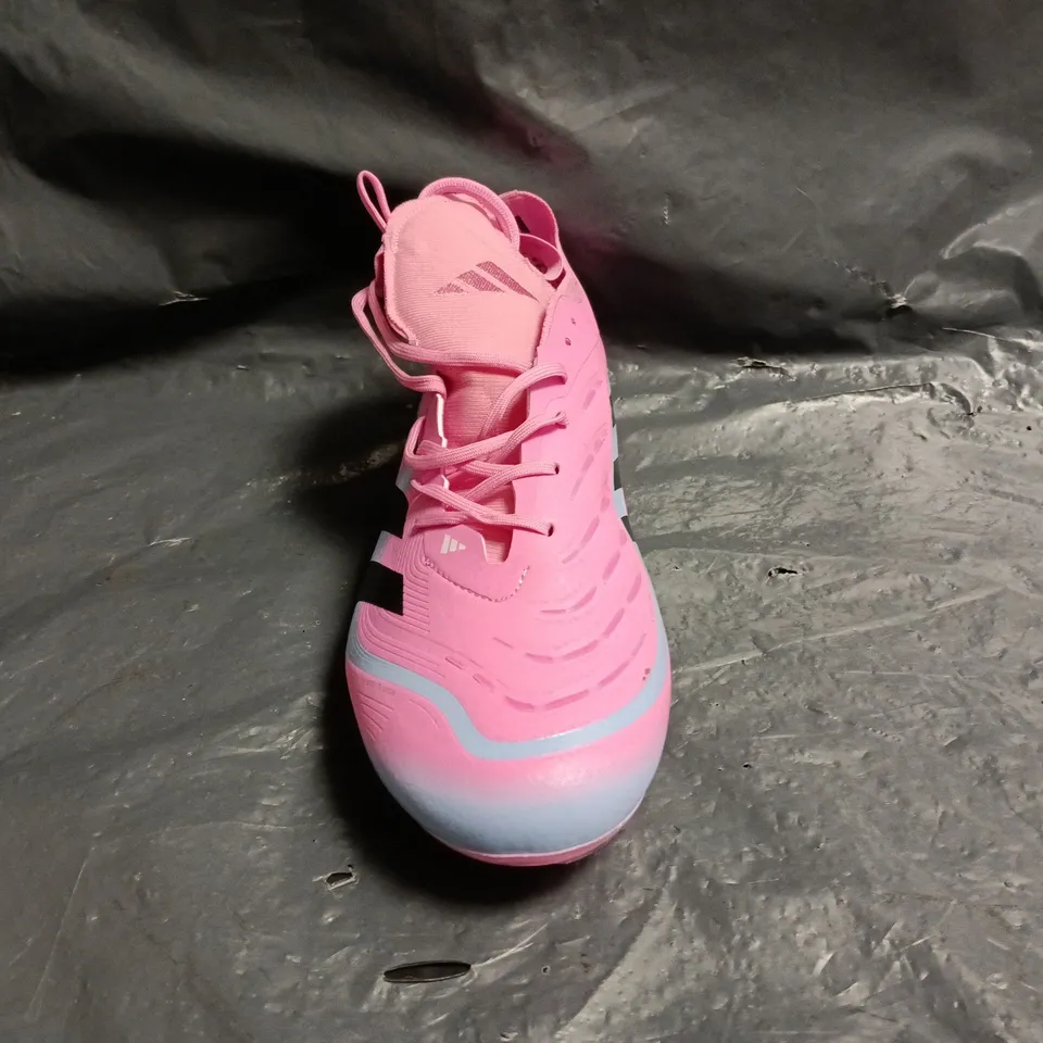 PAIR OF ADIDAS PREDATOR FOOTBALL BOOTS IN PINK SIZE UK 8