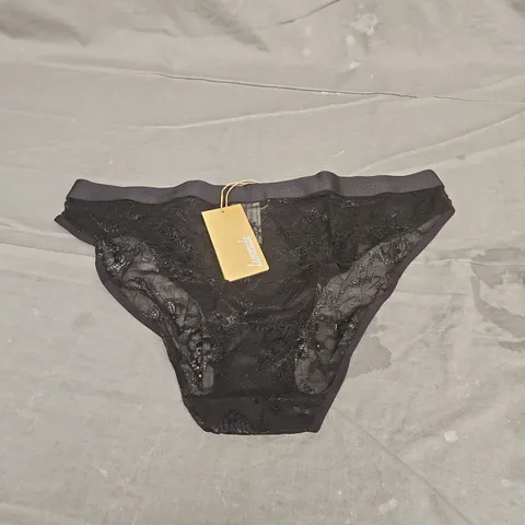 LEMONADE PICOT LACE BRIEF IN BLACK SIZE 16
