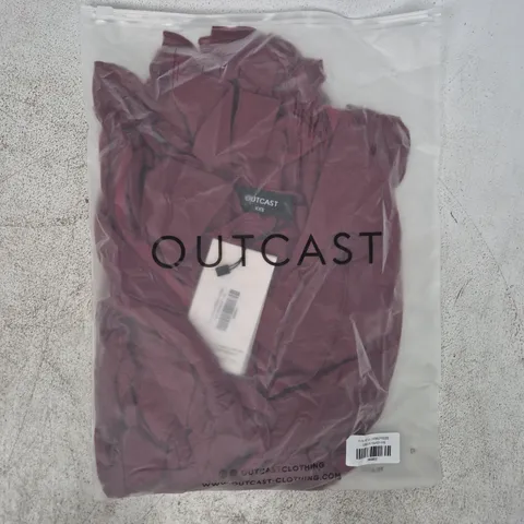 BAGGED OUTCAST AVALINE MINI DRESS IN BURGUNDY SIZE XXS