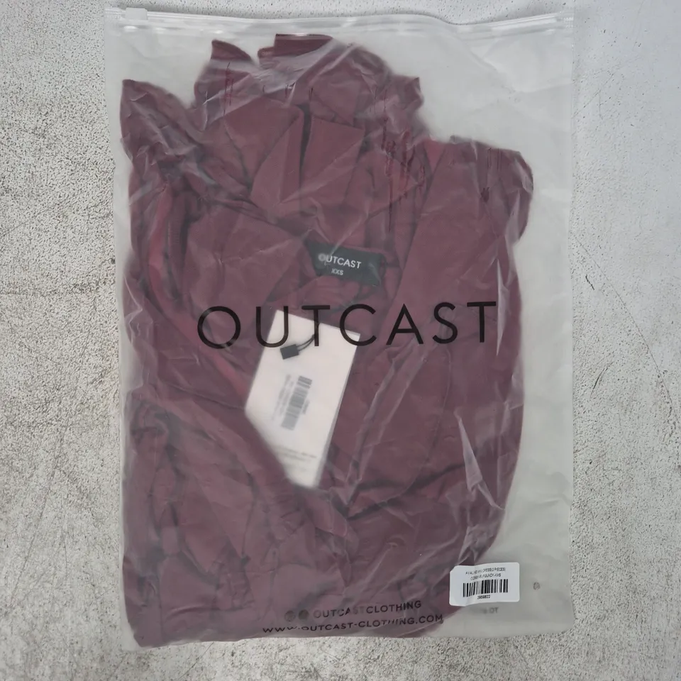 BAGGED OUTCAST AVALINE MINI DRESS IN BURGUNDY SIZE XXS