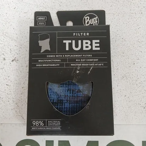 APPROXIMATELY 42 BUFF FILTER TUBE WITH 5 REPLACEMENT FILTERS – ADULT SIZE