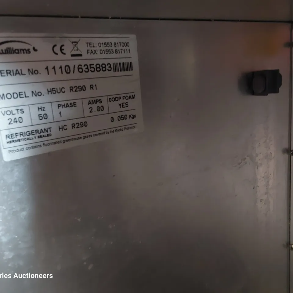 WILLIAMS UNDERCOUNTER FRIDGE H5UC R290 R1