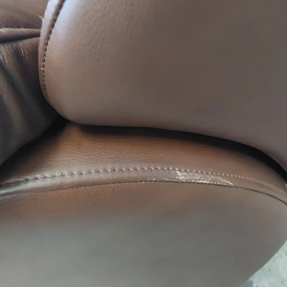 QUALITY BRITISH DESIGNER G PLAN GREENWICH POWER RECLINING SNUGGLER CHAIR CAPRI OAK LEATHER 