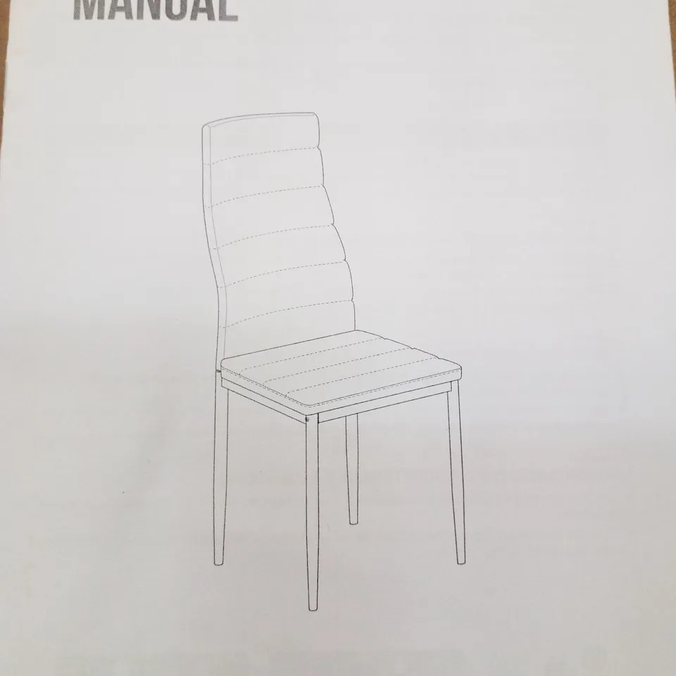 BOXED WHITE FAUX LEATHER DINING CHAIRS (SET OF 6)