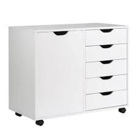 BOXED 5 DRAWER MOBILE SIDE CABINET WITH WHEELS