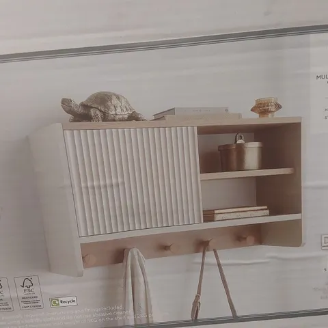 BOXED GEENA MULTIFUNCTIONAL WALL SHELF IN GREY